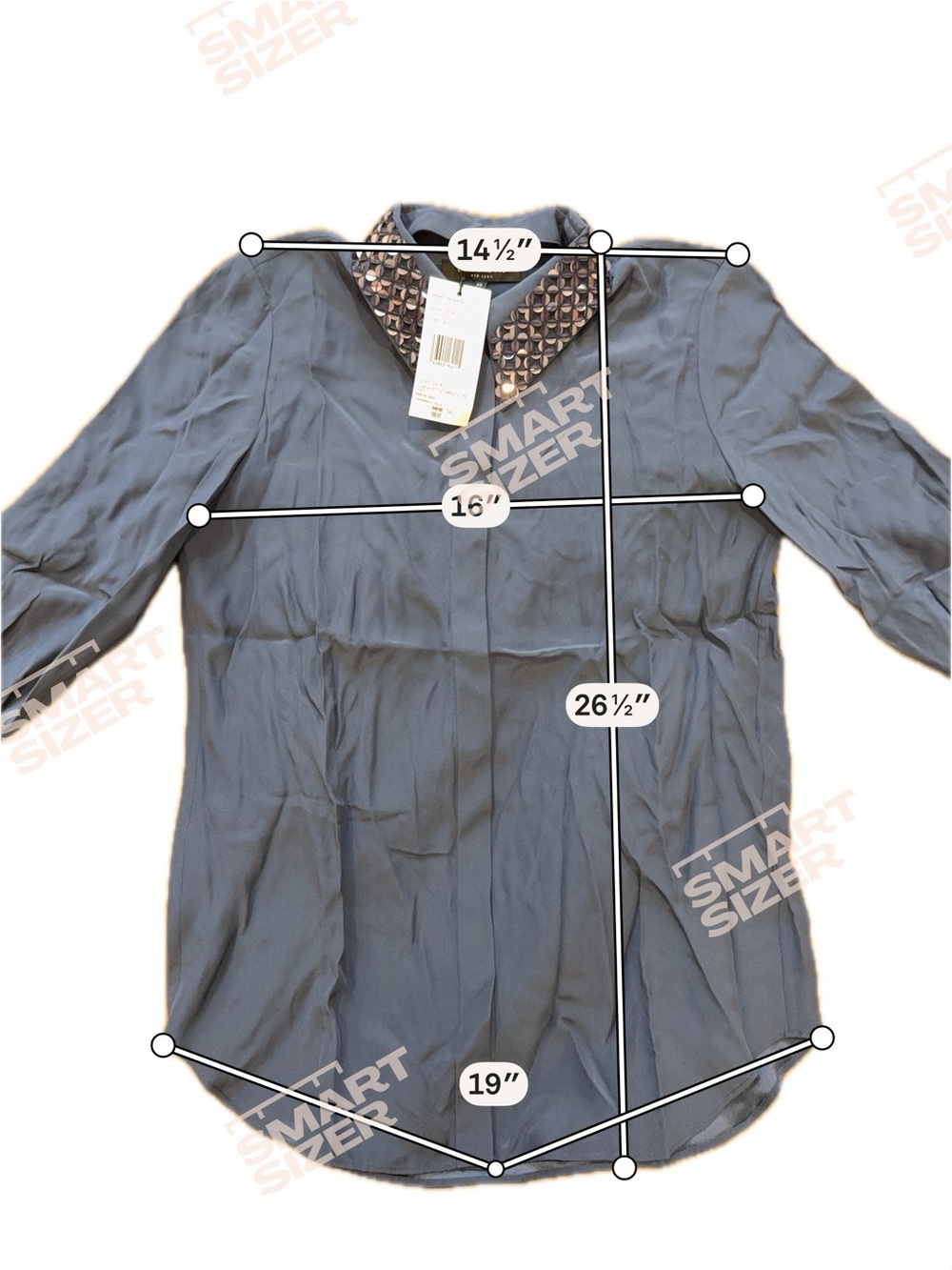 Lafayette 148 New York Midnight Blue Sequin Top - Picture 6 of 6